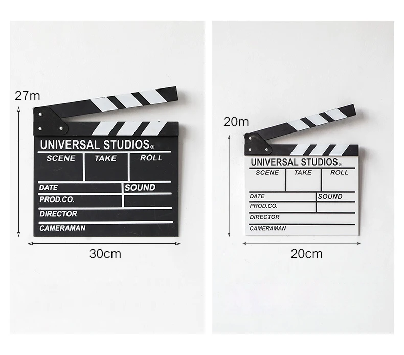 Nordic decorative ornaments ,black and white Clapboard film clapper director playing board photo studio shooting props bedroom  (9)
