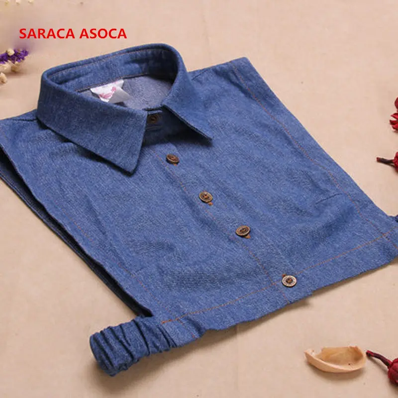 Wholesale Fashion Denim Women Detachable Collars Jean Fake Collar Denim