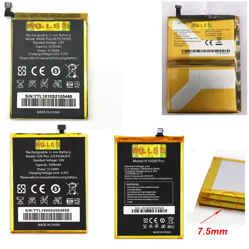 

MLLSE K10000 max K4000 Plus K10000 pro battery for Oukitel u20 plus Mobile Phone Batterie Tracking Code