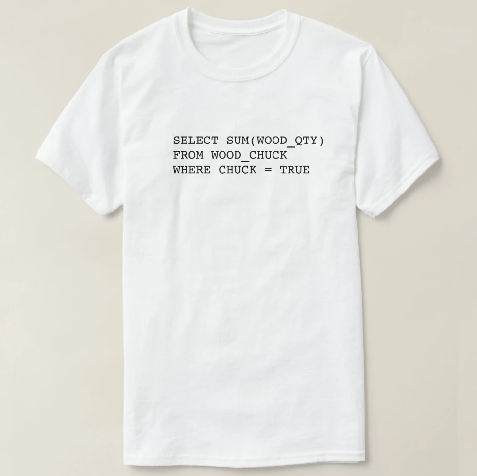 

2019 Printed Men T Shirt Cotton Short Sleeve Woodchuck SQL T-Shirt Women tshirt