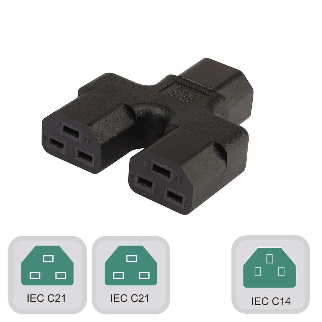 JORIDNO C14 к C21, IEC 320 C14 штекер к двойному 2* C21 Женский адаптер питания, адаптер питания, UPS адаптер питания PDU