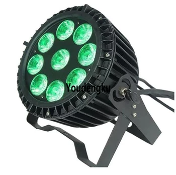 

6 pieces led mini flat lights rgbw led par can lights 9x10w ip65 led par 4in1