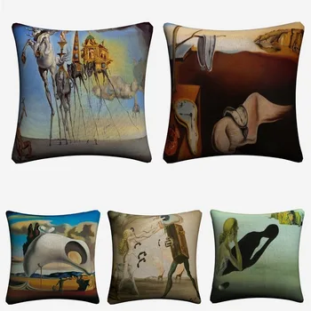 

Salvador Dali Surreal Art Decorative Cotton Linen Cushion Cover 45x45cm Pillow Case For Sofa Chair Home Decor Almofada