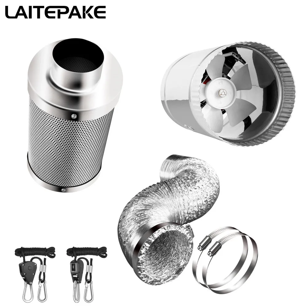 

4 Inch Grow Tent Centrifugal Fans&Activated Carbon Air Filter Suit 110/220V for GrowTent Hydroponic GreenHouse LED HPS growbox