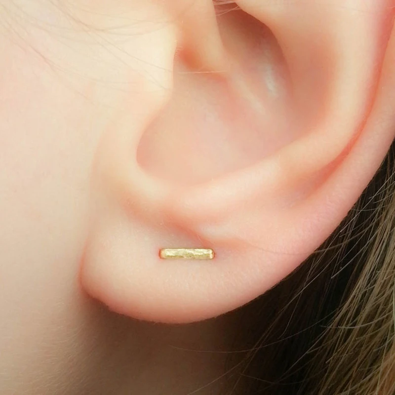 PINJEAS ручной работы бар креативные u-образные Двойные серьги с отверстием для ушей серьги-гвоздики для женщин Минималистичная проволочная Упаковка Ювелирные изделия Подарки