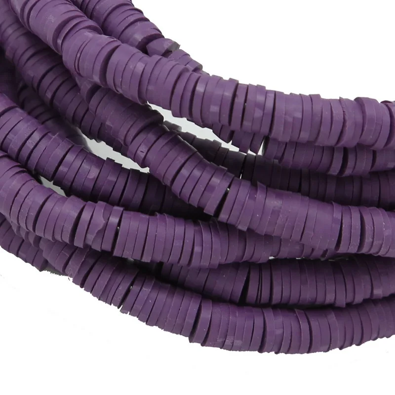 Высокое качество Круглый Полимерная глина Fimo чип диск Свободные Spacer Бусины Для Модные украшения рукоделие своими руками Цепочки и ожерелья браслета - Цвет: Dark Purple