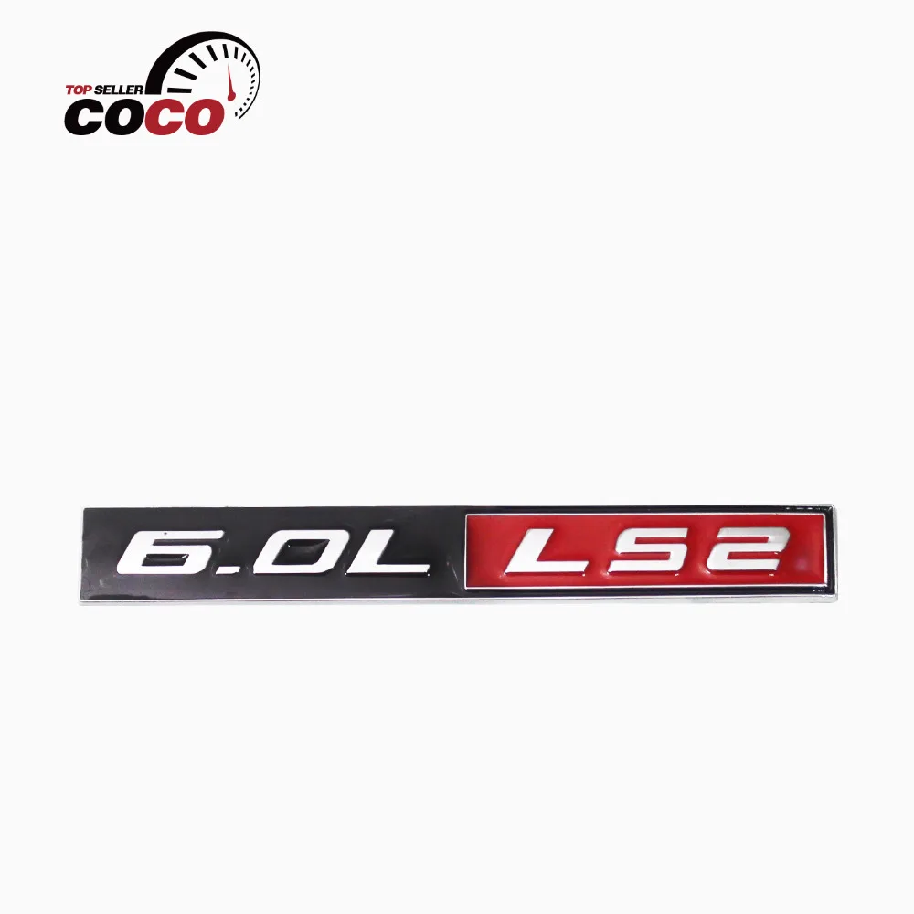 

1pc car styling 6.0L LS2 LOGO CAR ENGINE FENDER EMBLEM BADGE For CHEVY CORVETTE BLACK RED CHROME Racing Decal
