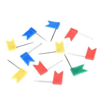 

50PCS Color Flag Map Push Pins Office Home School Supplies Cork Board Map Drawing