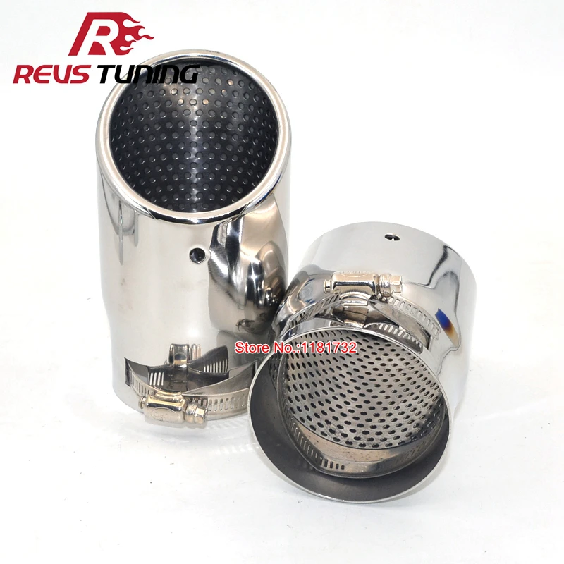 

2PCS Chrome Stainless Steel Car Modified Rear Exhaust Pipe Tip Exhaust Muffler End Tail For Audi A4 A6 A6L Q5 Mazda Atenza CX-5