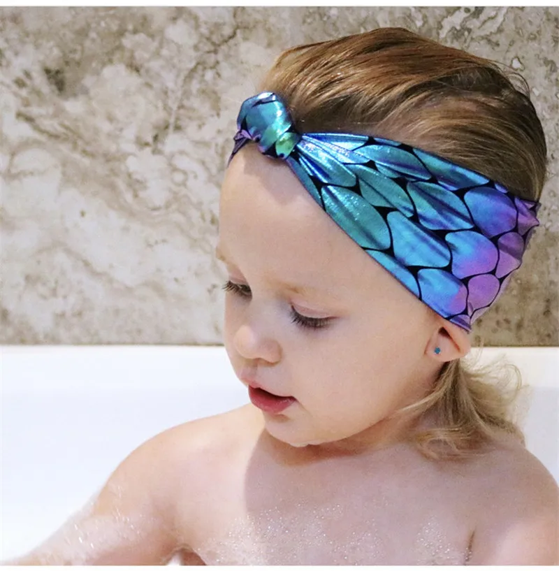 

BKLD Fashion Infant Girls Mermaid Headband 2024 Girls Child Hair Accessories For Kids Colorful Hair Band Birthday Party Headwear