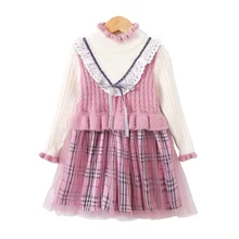 Осенне-зимнее платье принцессы для маленьких девочек на свадьбу, детское платье-пачка с большим бантом для маленьких девочек, модная детская одежда