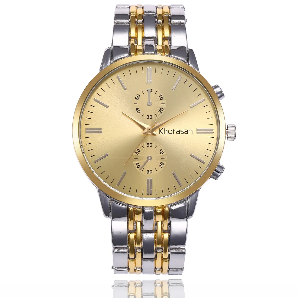 Бренд Khorasan, дизайн, мужские часы, модные, сплав, кварцевые часы, мужские, золотые, повседневные, деловые часы Horloges Mannen - Цвет: Khorasan069-gold