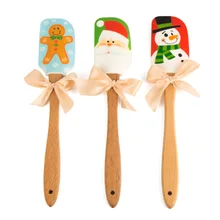 Рождественские узоры, деревянный скребок, инструменты для выпечки, пищевое силиконовое масло, скрабирование торта, крем для смешивания