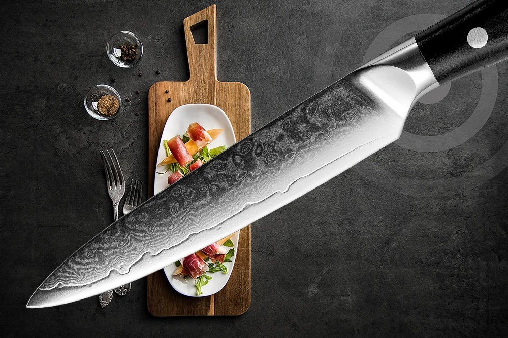 XITUO дамасский нож шеф-повара 2 шт. набор кухонных ножей 67 слоев японский VG10 дамасский стальной нож Santoku Кливер универсальный инструмент подарок
