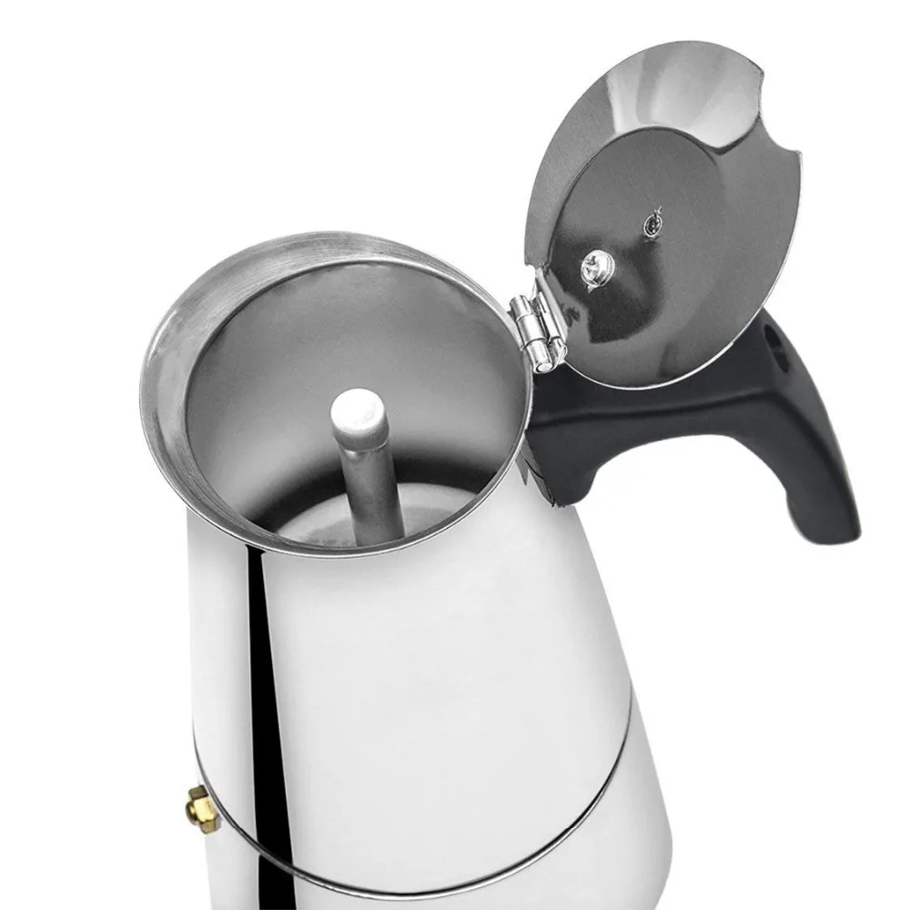Espresso Coffee Maker Pot Stovetop Moka Coffee Pot Stainless Steel Teapot Mocha Latte Percolator 100200300450ML Biolomix (2)