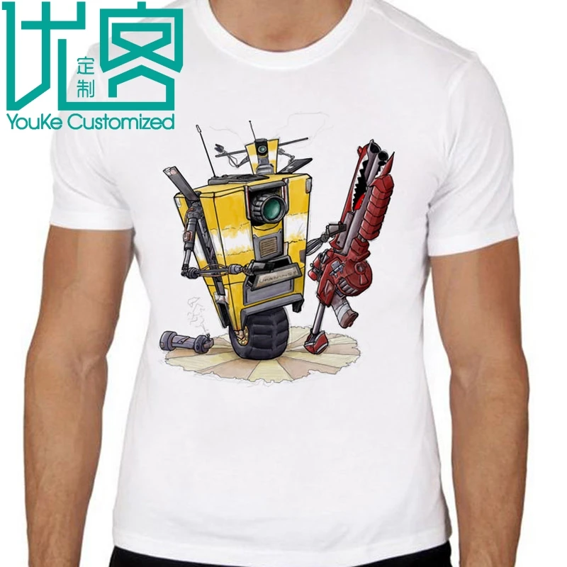 

Borderlands claptrap print casual tshirt mens o-neck t shirts fashion men's tops men T-shirt male men