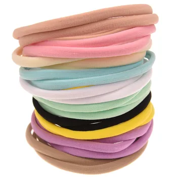 10 unids/lote diadema de nailon para bebé niña DIY accesorios de Pelo elástico banda de la cabeza de los niños de moda sombreros bebé turbante 1