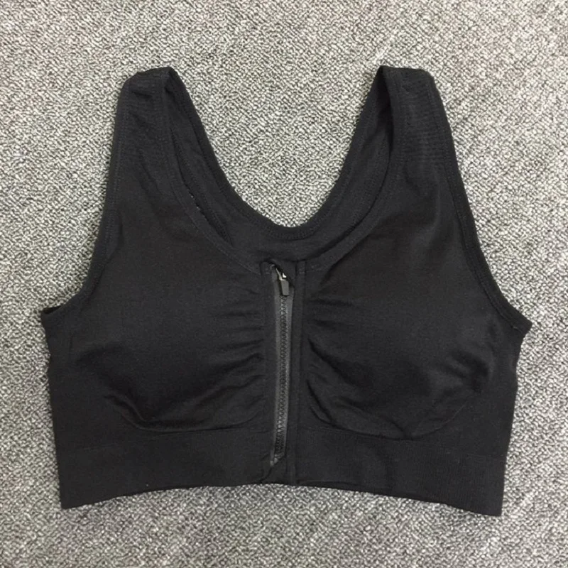 Fitness Women Sport Bra Top Zipper Sports Bra Fitness Women Brassiere Sport Top Quick Dry Bra Push Up Sports Bra Running Tops