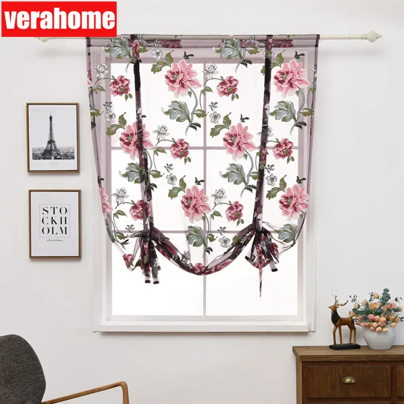 Бабочка римские Короткие шторы для кухни valance sheer для гостиной лечения окна