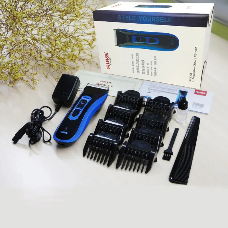 RIWA перезаряжаемый триммер для волос профессиональная машинка для стрижки волос с керамическими лезвиями IPX7 Водонепроницаемая батарея Li электрическая стрижка RE-750A