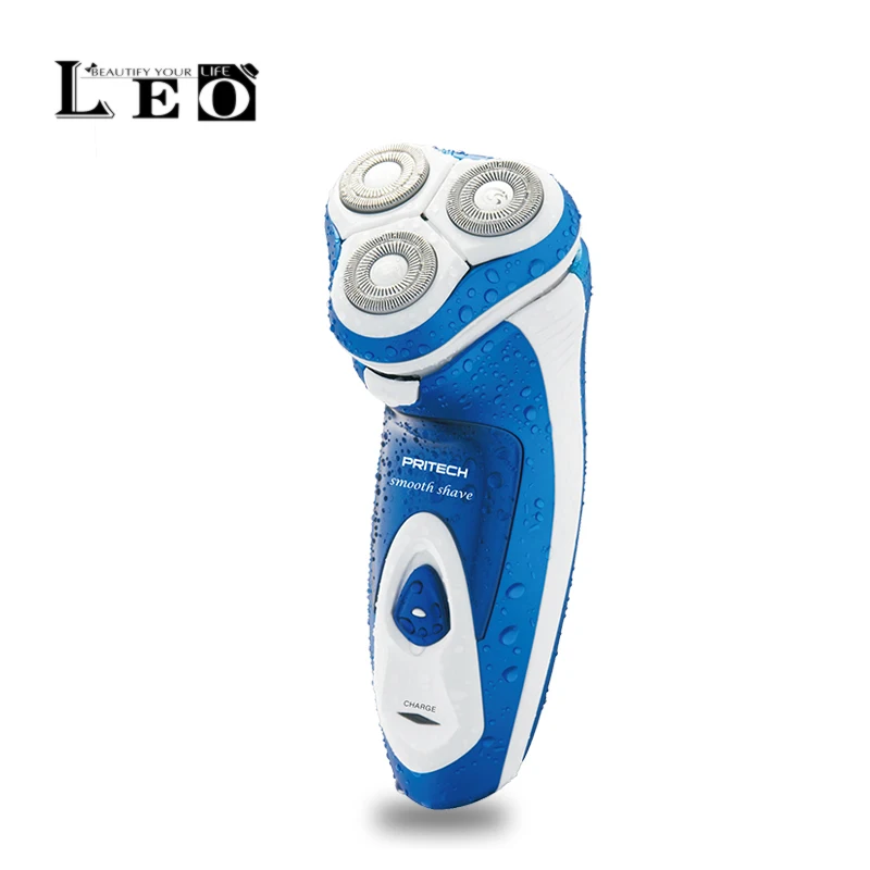 

PRITECH Brand Blue Washable Rechargeable Shaver Triple Blade Floating Heads Hair Trimmer Face Care Styling Tools Free Shipping