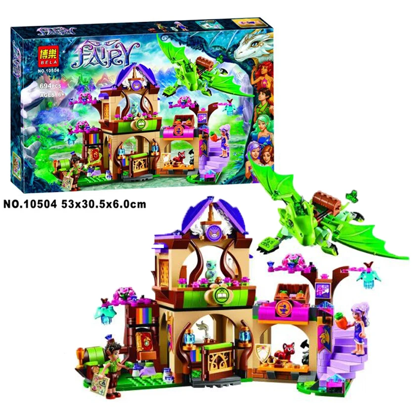

2016 Bela 10504 694Pcs Friend Elves The Secret Market Place Model Building Kit Minifigure Blocks Brick Compatible Girl Toy 41176