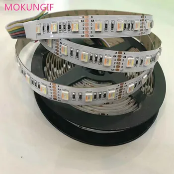 

New Arrivals RGB+CCT LED Strip 5050 30 or 60led/meter 12v/24volt 5 in 1 chips LED CW+RGB+WW flexible strip White PCB