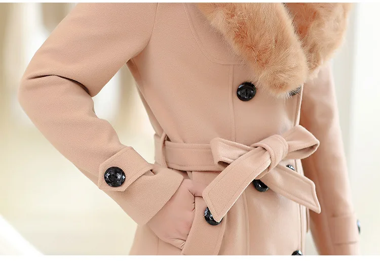 Danjeaner размера плюс M-5XL зимнее шерстяное пальто женское классическое двубортное одноцветное длинное пальто кашемировые куртки Casacos Feminino