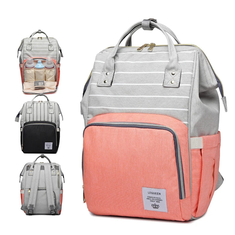 

Fashion Mummy Striped Maternity Nappy Bag Large Capacity Baby Bag For Mother Baby Diaper Bolsa Maternidade Designer Nursing Bag