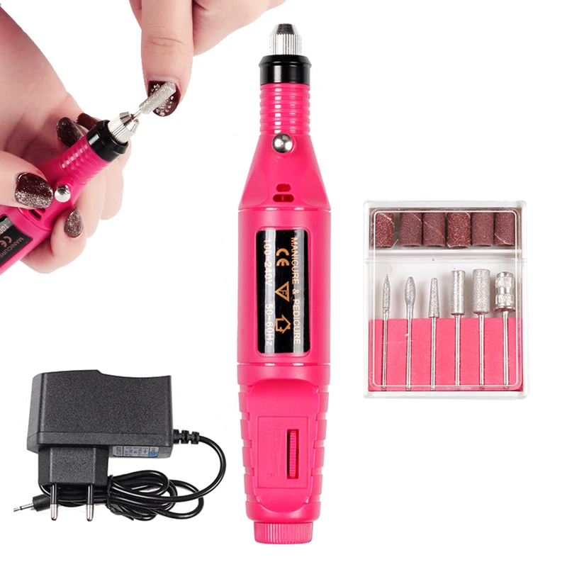 

20000RPM Power Nail Electric Manicure Machine Pen Pedicure Nail File Nail Tools 6 Bits Drill Nail Drill Machine New