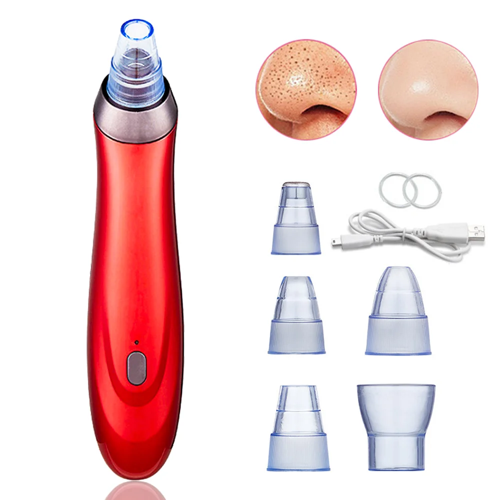

Electric Face Cleanser Vacuum Pore Cleaner Facial Skin Care Blackhead Remover 5 Cosmetology Heads + 5 Sponges + 3 Suction Level