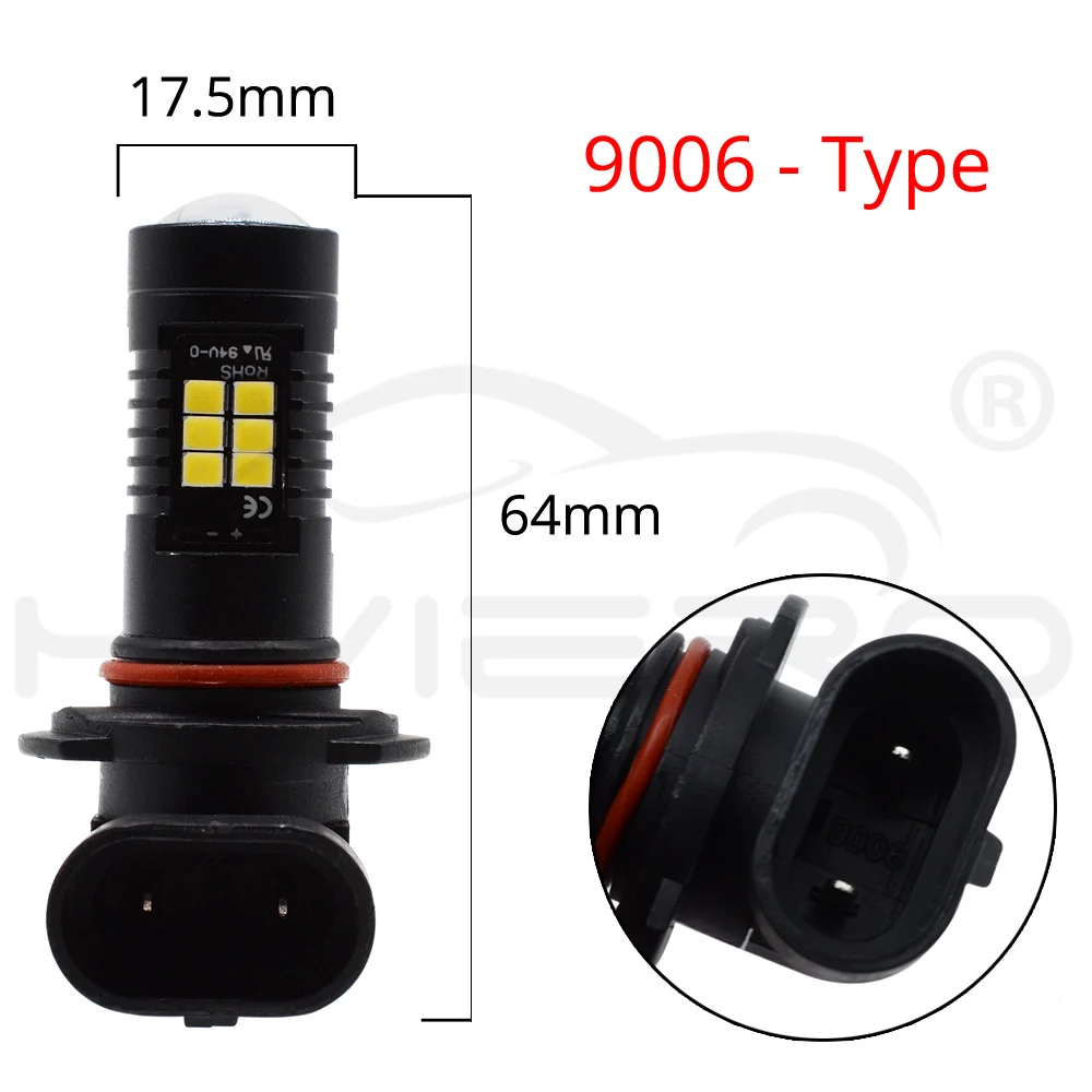 1 шт фара 9004 9005 9006 9007 H4 H7 H8 H10 H16 P13W R5W 3030 чипы 21 SMD 1260LM DRL 9~ 20V противотуманная фара в сборе