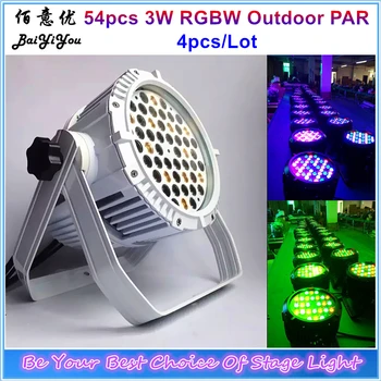 

4pcs/lot Professional Stage Lighting IP65 54pcs Outdoor Aluminum Led Par Can Light 54pcs*3W RGBW LED Waterproof PAR64 Light