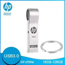 Hp USB флэш-накопитель 16 ГБ 32 ГБ 64 ГБ 128 Гб металл Cle USB3.0 Прямая поставка на заказ DIY флэш-накопитель с логотипом DJ диск на ключ оригинальная ручка драйвер