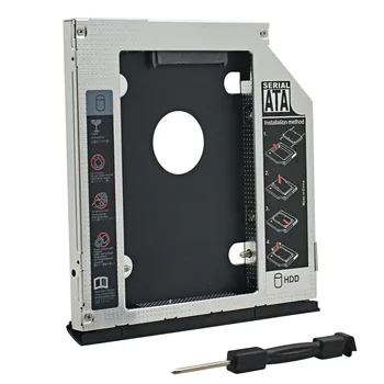 

Aluminum 2nd HDD Caddy 9.5MM SATA III LED Indicator Ejector for Dell Precision M2800 / Latitude E6440 E6540 CD-ROM Optical Bay