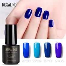 ROSALIND гель 1S 7 мл гель для ногтей синий цвет серия праймер стойкий Гель-лак для ногтей Гель-лак