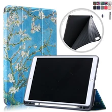Кожаный чехол-книжка для iPad Air 3, 10, 5, смарт-чехол с держателем для сна, для iPad Pro 10,5 '', задняя подставка, капа, Fundas+ стилус