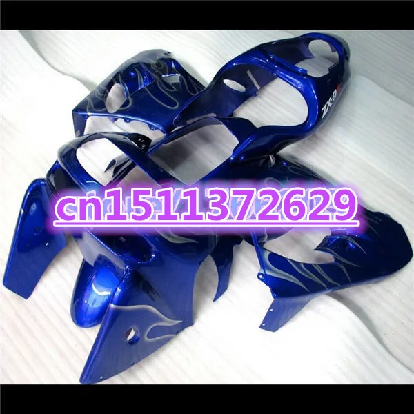 

Bo Silver flame blue Fairing Kit for KAWASAKI Ninja ZX-9R 98-99 ZX9R 1998 1999 ZX 9R 98 99 9R 98 99 Motorcycle Fairings set