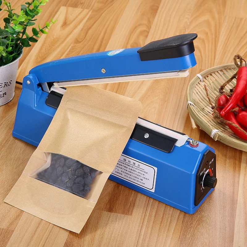 220V 8 Inch Impulse Sealer Heat Sealing Machine Kitchen Food Sealer Vacuum Bag Sealer Bag Packing Tools Eu Plug