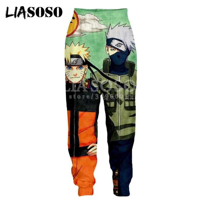 LIASOSO 3d печати Для мужчин женские тренировочные брюки с рисунками из аниме «Наруто» Учиха SASUKE kakashi Хатаке повседневные тренировочные штаны джоггеры Штаны X1139