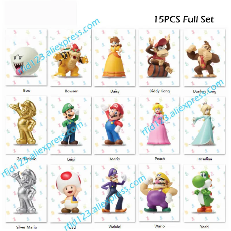 

15pcs NFC NTAG215 Printing Card Work For Super Mario Series
