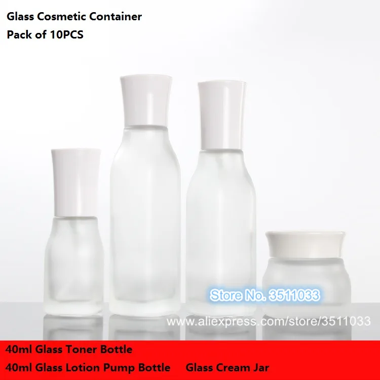40ml Glass Frosted Cosmetic Toner Liquid Dispenser Container Matte