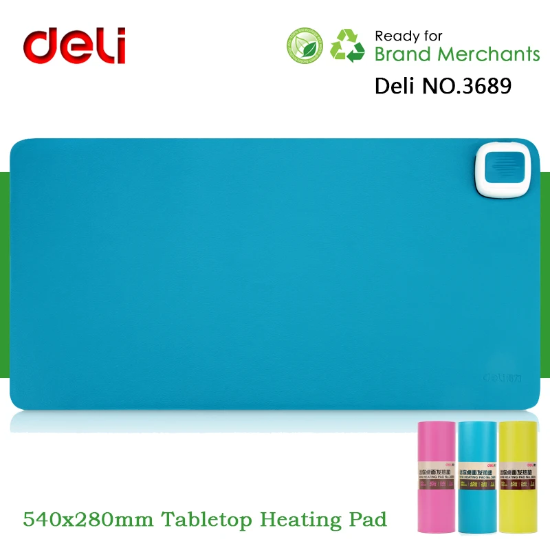 Deli No 3689 Leather Electric Heating Mouse Pad Heated Office
