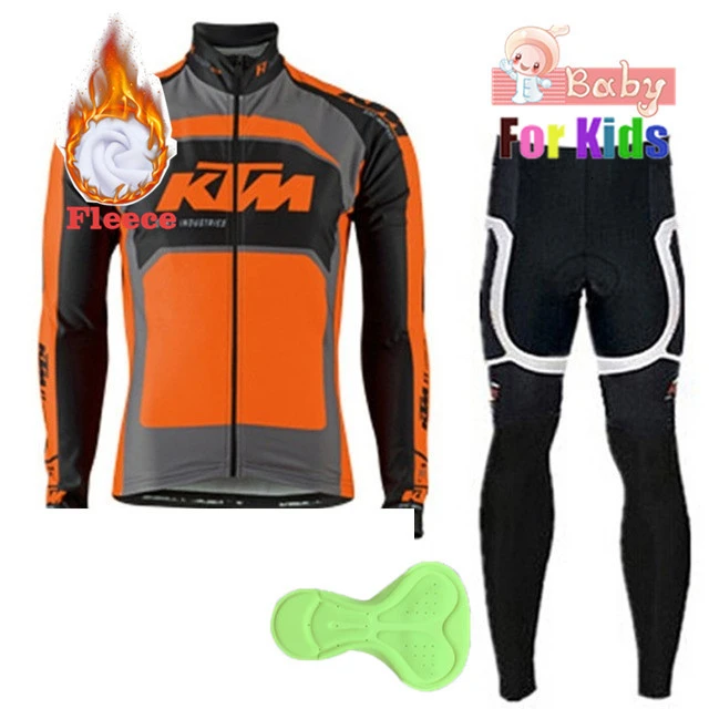

Child 2018 Winter Thermal Fleece Bike Long Sleeve Kids Cycling jersey Outdoor Mountain Bicycle Uniform Clothing Wear Clothes Set