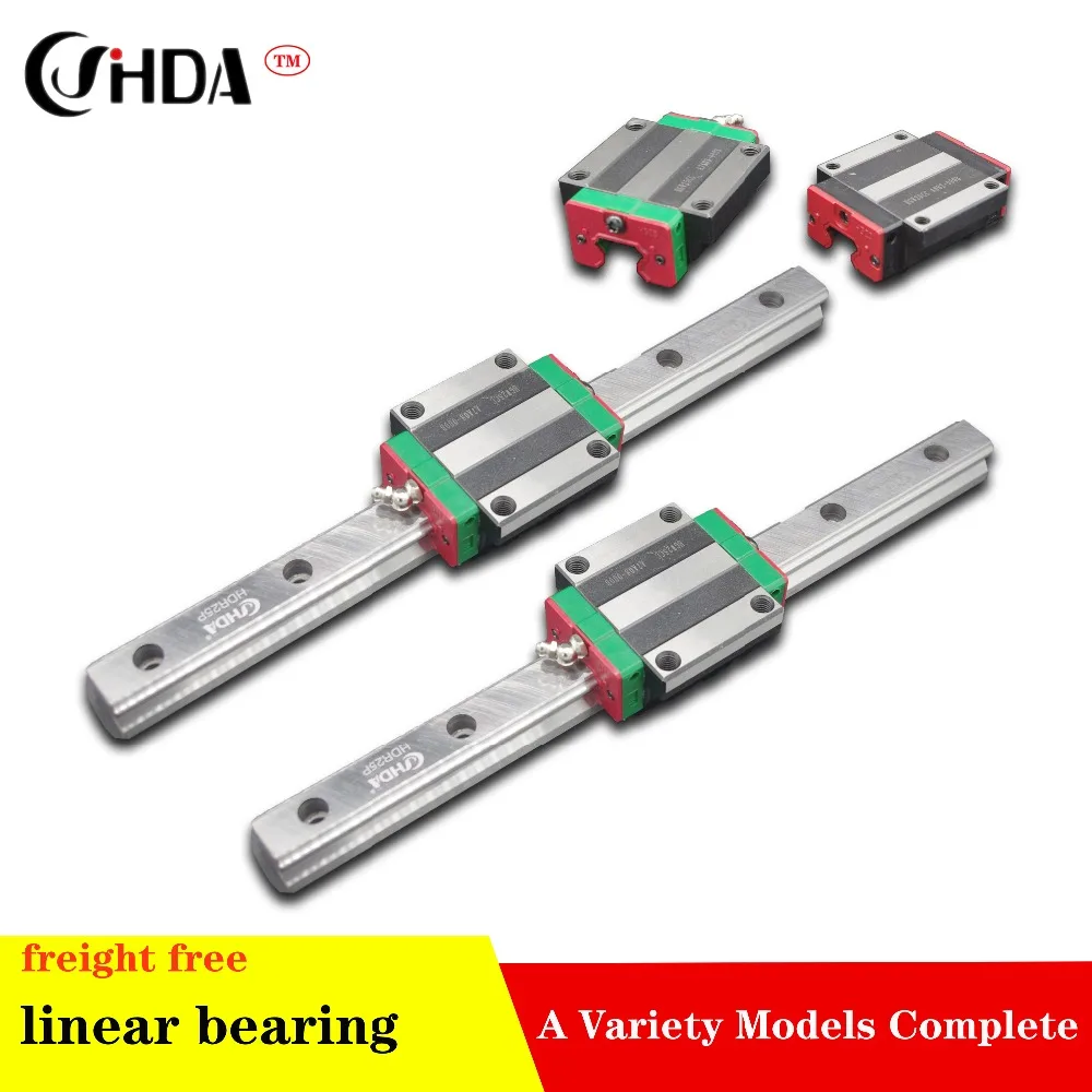 

freight free 2Pcs Linear guide HGR + 4Pcs The flange linear sliders HGW25CA or HGW25HA standard CNC parts