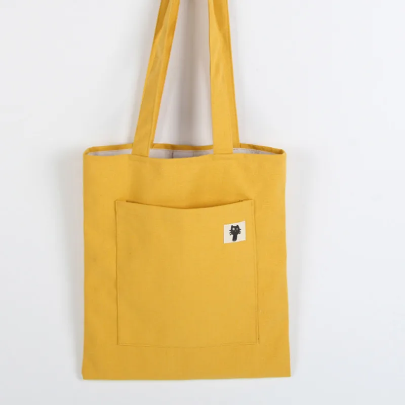 Высококачественная Женская Повседневная сумка через плечо, холщовая складная сумка для покупок - Цвет: Yellow