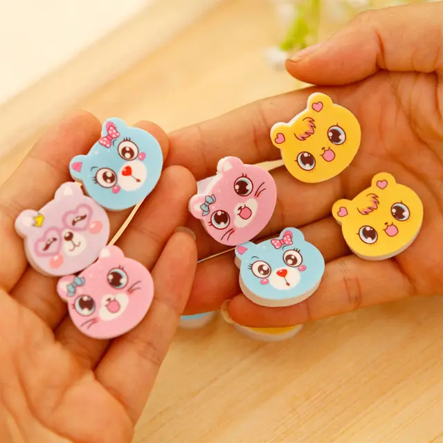 Cute Kawaii Cartoon Eraser Rubber Novelty Smile Face Tortoise Duck