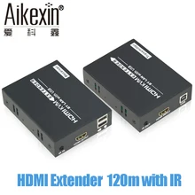 Aikexin 120 m HDMI Extender Sobre IP TCP CAT5e/6 Rj45 LAN Cabo Ethernet Suporte 1080 P com RI 120 m HDMI Transmissor Receptor