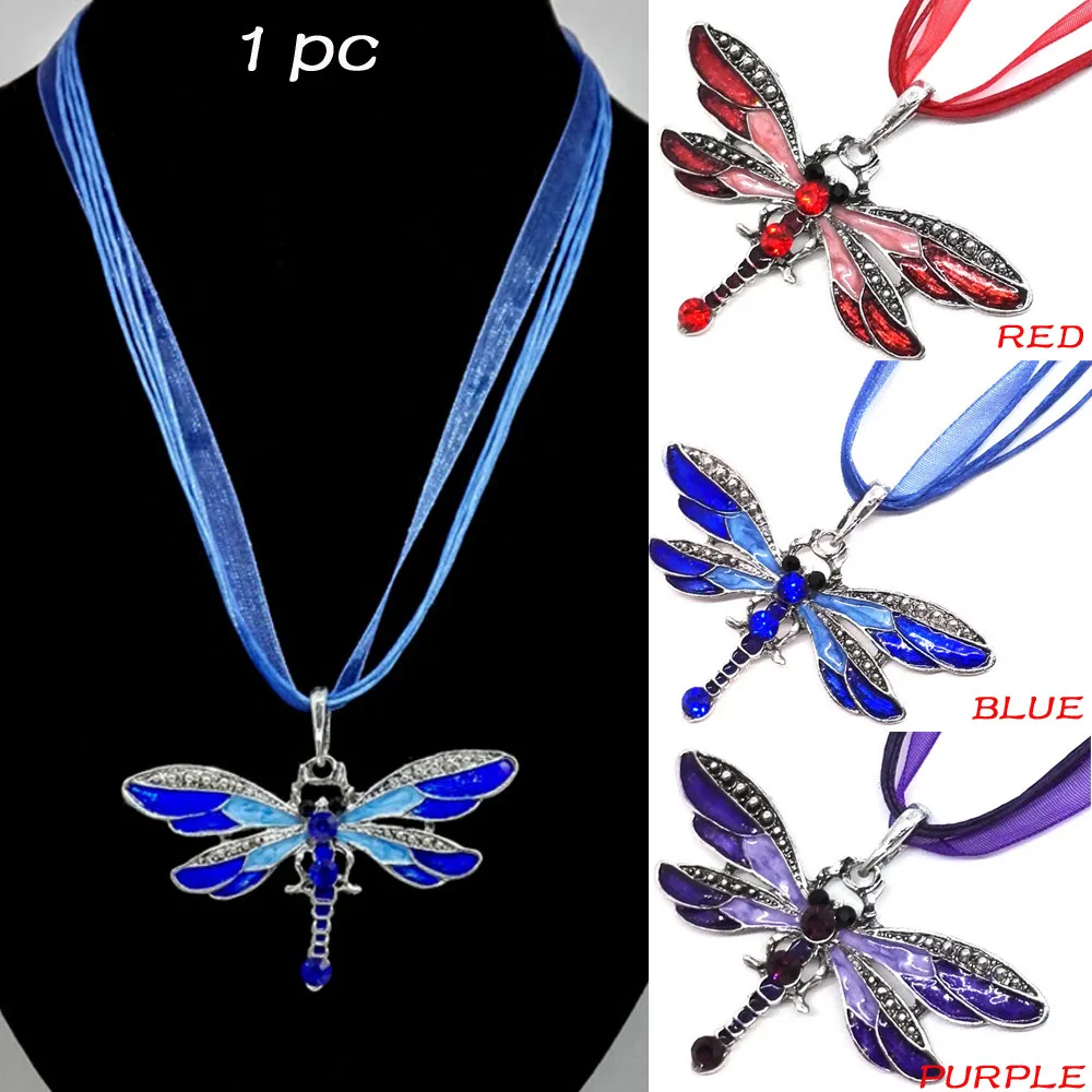 

susenstone Stylish and Beautiful add Dragonfly Style Necklace Pendant Sweater Chain Jewels Birthday Gift