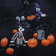 70X110 см Микки Маус трюк или лакомство хлопчатобумажная ткань для детской одежды сумки шитье Хэллоуин украшения DIY-BK181